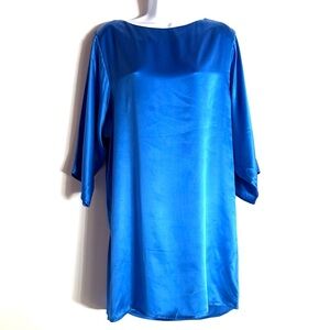 EA Brown Women’s Vintage Bright Blue Silk Dress